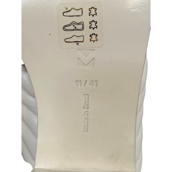 Mercedes Castillo Veronica Leather Crisscross Platform Sandals Linen Sz 11/ EU41 - Picture 10 of 10